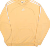 ADIDAS Womens Yellow Hoodie UK 4 Cotton Blend Pullover Drawstring Hood