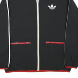 ADIDAS Mens Black White Polyester Blend Track Jacket L Zip Sport Retro