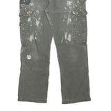 CARHARTT Mens Cotton Blend Grey Relaxed Straight Trousers W30 L29 Workwear Cargo