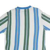 GUESS ORIGINALS Mens Blue & Green Stripe Graphic T-Shirt M Short Sleeve Crew