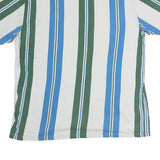 GUESS ORIGINALS Mens Blue & Green Stripe Graphic T-Shirt M Short Sleeve Crew