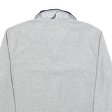 NAUTICA Mens Grey & Navy Colourblock Plain Quarter Zip Pullover Jumper L Casual