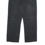 DICKIES Mens Black Regular Fit Straight Leg Cotton Blend Trousers W38 L30