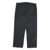 DICKIES Mens Black Regular Fit Straight Leg Cotton Blend Trousers W38 L30