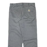 CARHARTT Mens Regular Fit Cotton Blend Grey Trousers W38 L32 Workwear Zip