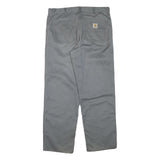 CARHARTT Mens Regular Fit Cotton Blend Grey Trousers W38 L32 Workwear Zip