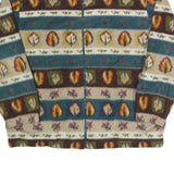 ALFRED DUNNER Mens Multicolour Fleece Jacket L Polyester Leaf Pattern Zip