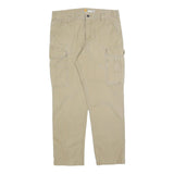 CARHARTT Mens Cotton Blend Beige Relaxed Cargo Trousers W36 L32 Casual Workwear