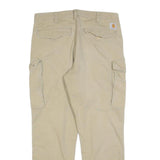 CARHARTT Mens Cotton Blend Beige Relaxed Cargo Trousers W36 L32 Casual Workwear