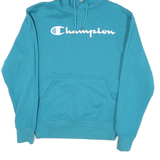 CHAMPION Mens Blue Pullover Hoodie S Cotton Blend Sweatshirt Casual Style
