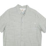 WOOLRICH Mens Grey Cotton Blend Short Sleeve Shirt L Casual Lightweight