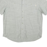 WOOLRICH Mens Grey Cotton Blend Short Sleeve Shirt L Casual Lightweight