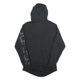 ADIDAS Womens Black Full Zip Hoodie UK 10 Logo Sleeve Print Casual