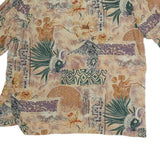 ACKERMANN Womens Beige Printed Shirt 3/4 Sleeve Round Neck L Lightweight