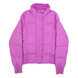 NIKE Womens Purple Zip Up Polyester Puffer Jacket M Lightweight Outerwear