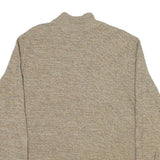 CHAPS Mens Beige Button Up Plain Roll Neck Basic Knit L Cotton Blend Jumper