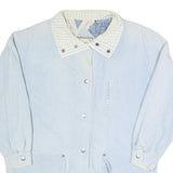 CURRENT SEEN Womens Blue Cotton Button Jacket S Plain Lightweight Casual Style