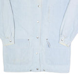 CURRENT SEEN Womens Blue Cotton Button Jacket S Plain Lightweight Casual Style