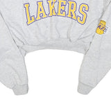 NBA Womens Grey Los Angeles Lakers Crew Neck XS Cropped Cotton Sweatshirt
