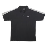 UMBRO Mens Black & Grey Cotton Blend Short Sleeve Polo Shirt L Sports Casual