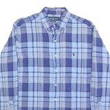 RALPH LAUREN Mens Blue & Light Blue Check Shirt L Classic Fit Cotton
