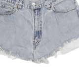 LEVI'S Womens Shorts Blue Denim Regular Fit S W26 Distressed Frayed Hem