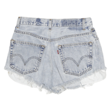 LEVI'S Womens Shorts Blue Denim Regular Fit S W26 Distressed Frayed Hem