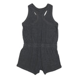 NIKE Womens Black Playsuit Cotton Blend Racerback M Casual Summer Drawstring