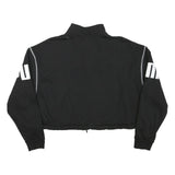 PUMA Womens Black 1/4 Zip XL Logo Print Cropped Sweatshirt