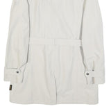 JACK WOLFSKIN Womens White Jacket UK 12 Polyester Classic Zip Belted Outdoor