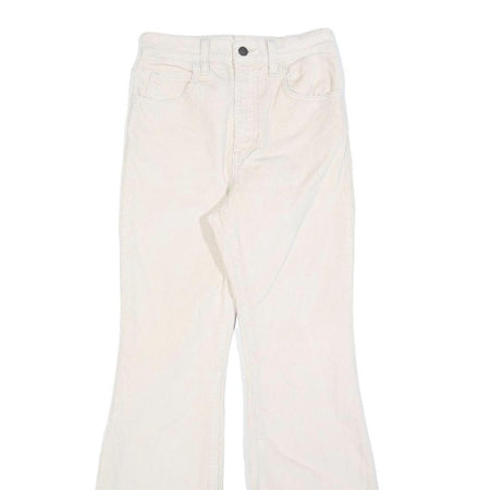 LEVI'S Womens Cotton Blend Cream Regular Flared Trousers W24 L32 Stylish Comfort