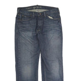 DICKIES Mens Regular Fit Blue Denim Jeans W32 L27 Button Closure Cotton Blend