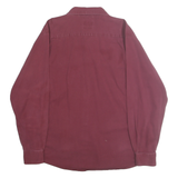 WRANGLER Mens Maroon Cotton Blend Shirt L Button Pockets Casual Workwear
