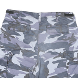 Mens Grey Camouflage Cargo Shorts 2XL W40 Cotton Blend Casual Utility