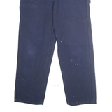 CARHARTT Mens Cotton Blend Navy Regular Straight Trousers W36 L32 Workwear Zip