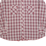WRANGLER Mens Red & Blue Check Shirt 2XL Western Cotton Blend Long Sleeve Casual