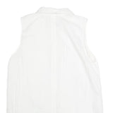 CALVIN KLEIN JEANS Womens White Sleeveless Shirt M Cotton Blend Casual Top