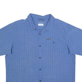 COLUMBIA Mens Blue Check Shirt 2XL Polyester Blend Outdoor Button Shirt