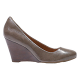CLARKS Wedge Heels Grey Synthetic Womens UK 7.5