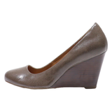 CLARKS Wedge Heels Grey Synthetic Womens UK 7.5