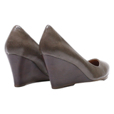 CLARKS Wedge Heels Grey Synthetic Womens UK 7.5