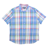 NAUTICA Mens Blue & Red Check Shirt XL Casual Cotton Button-Down Short Sleeve