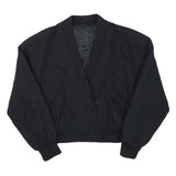 Womens Black Casual Button Jacket XS Polyester Blend Plain Long Sleeve Classic