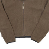 WOOLRICH Womens Brown Fleece Jacket L Polyester Blend Zip Casual Outdoor