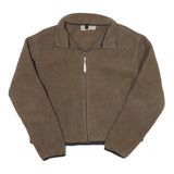 WOOLRICH Womens Brown Fleece Jacket L Polyester Blend Zip Casual Outdoor