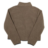 WOOLRICH Womens Brown Fleece Jacket L Polyester Blend Zip Casual Outdoor