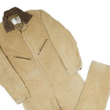 WALLS Mens Beige Cotton Blend Dungarees Regular Fit L W42 L32 Workwear Zipped