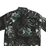 CENTRO Mens Black & Grey Tropical Print Shirt L Polyester Casual Summer