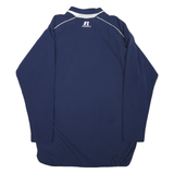 RUSSELL ATHLETIC Mens Navy Blue Track Jacket S Polyester Blend DR Baseball Zip