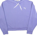 PUMA Womens Purple Pullover Hoodie M Cotton Blend Casual Sweatshirt